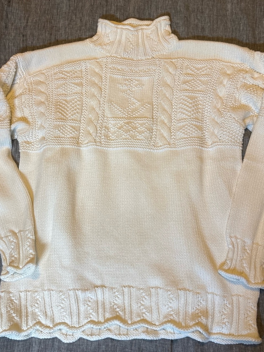Ralph Lauren Cream Cable Turtleneck Sweater